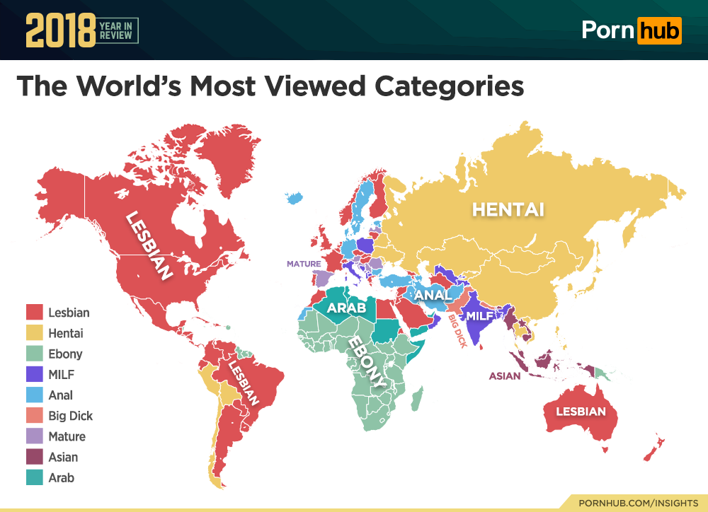 【速報】世界最大エロサイトpornhubが2018年度版性癖統計を発表